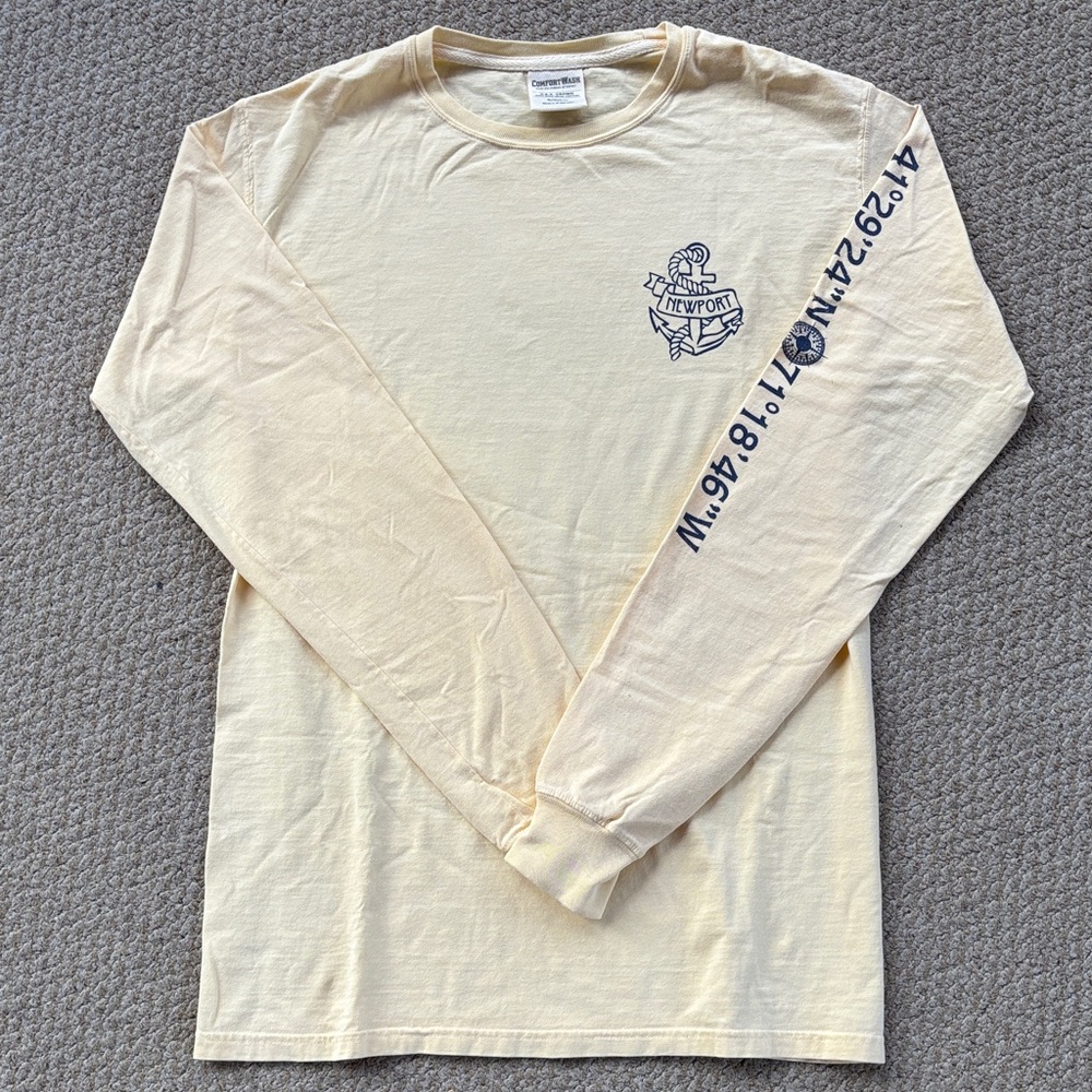 Newport Rhode Island Long Sleeve Tee with Navy Print